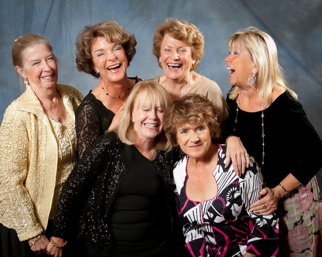 Missy (Ann) Dinneen, Flicka Rahn, Candy Willison, Babs Seamans, Marcia Service and Harriet Good at Reunion 50